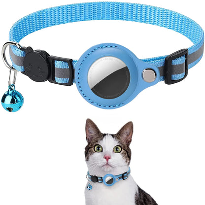Adjustable Waterproof Cat Collar with Airtag Holder, Breakaway Safety, Reflective Strips & Bell