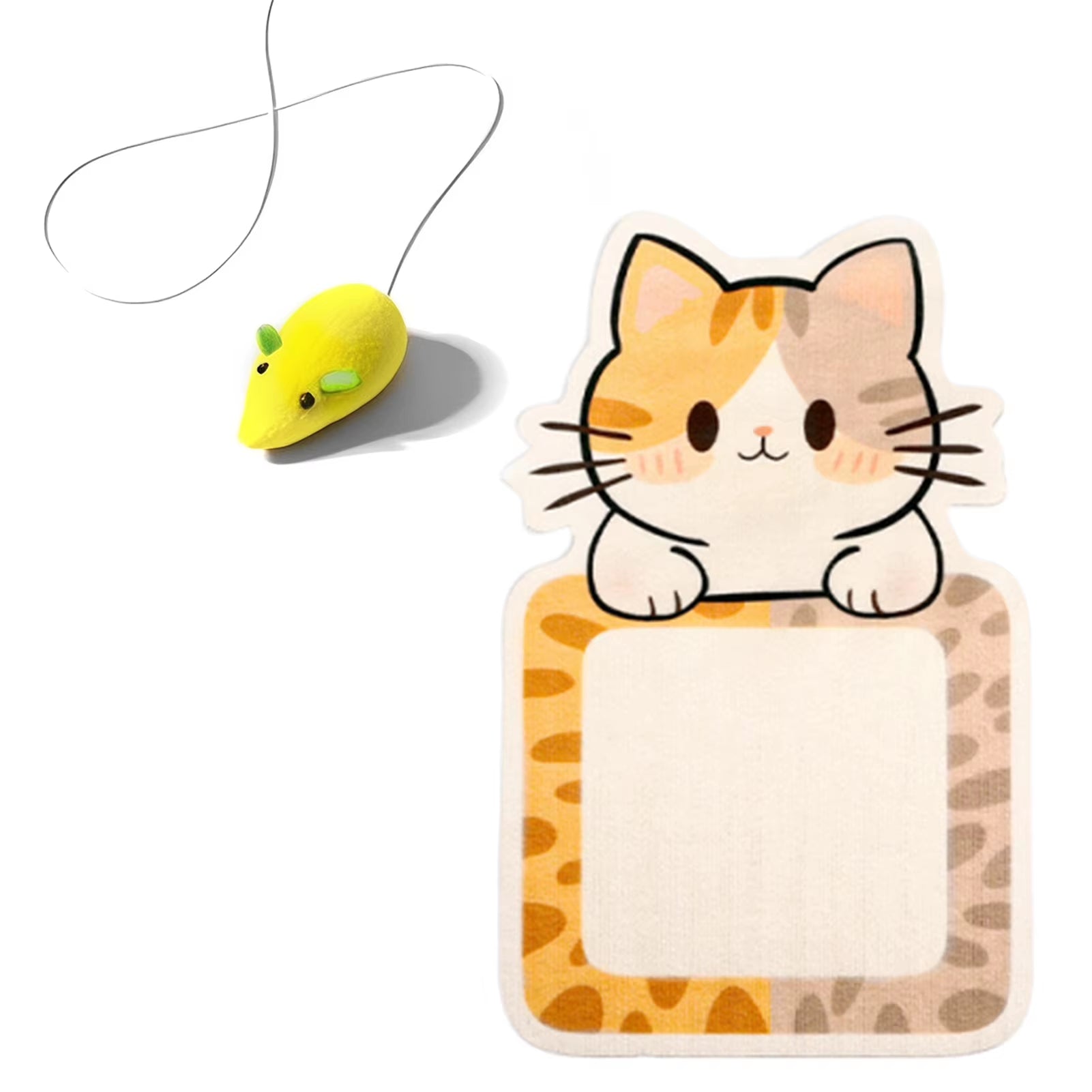 Ultimate Wall-Mounted Self-Adhesive Cat Scratcher with Fun Hanging Toy - Durable Felt Scratch Mat for Happy Cats