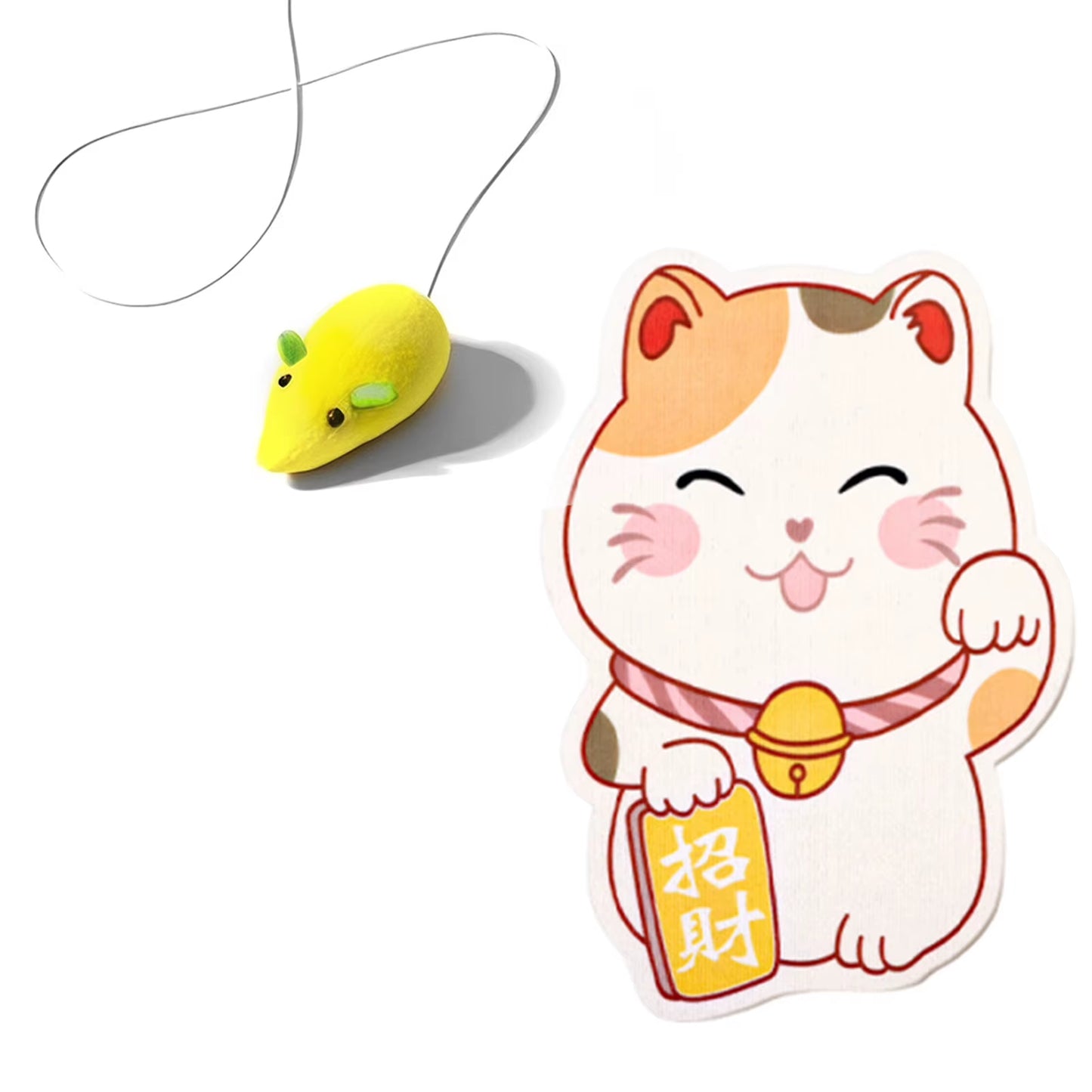 Ultimate Wall-Mounted Self-Adhesive Cat Scratcher with Fun Hanging Toy - Durable Felt Scratch Mat for Happy Cats